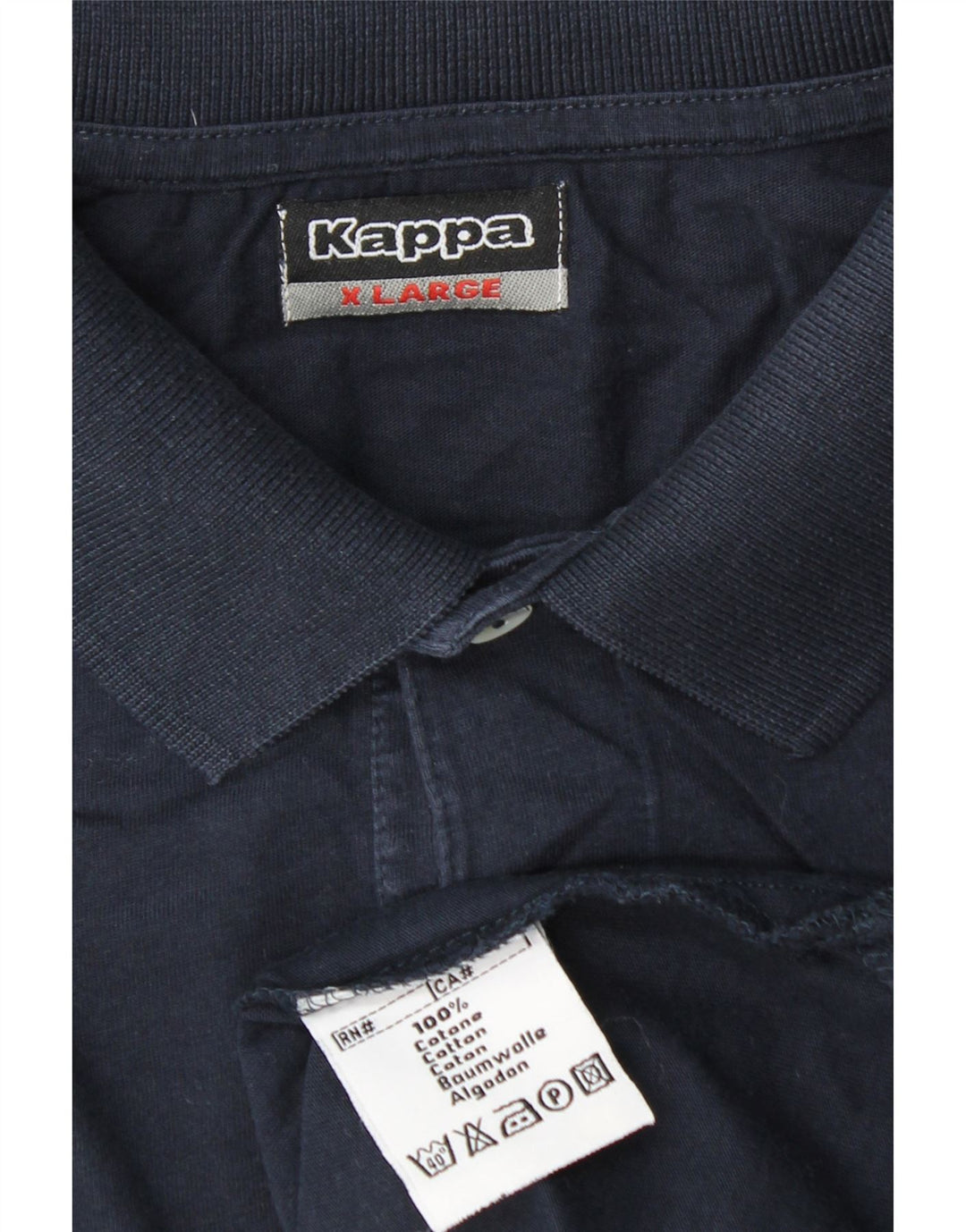 Kappa Mens Polo Shirt XL Navy Blue Cotton