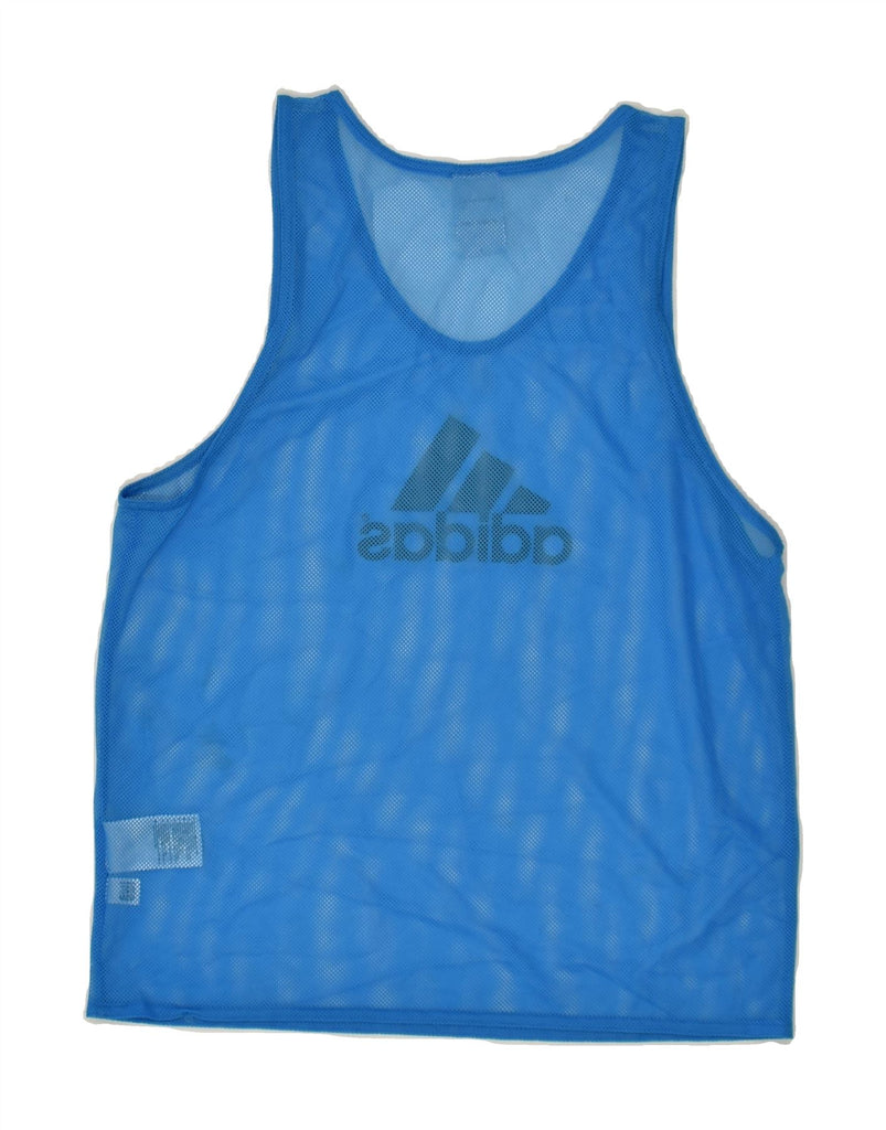 ADIDAS Womens Graphic Vest Top UK 10 Small Blue Polyester | Vintage Adidas | Thrift | Second-Hand Adidas | Used Clothing | Messina Hembry 