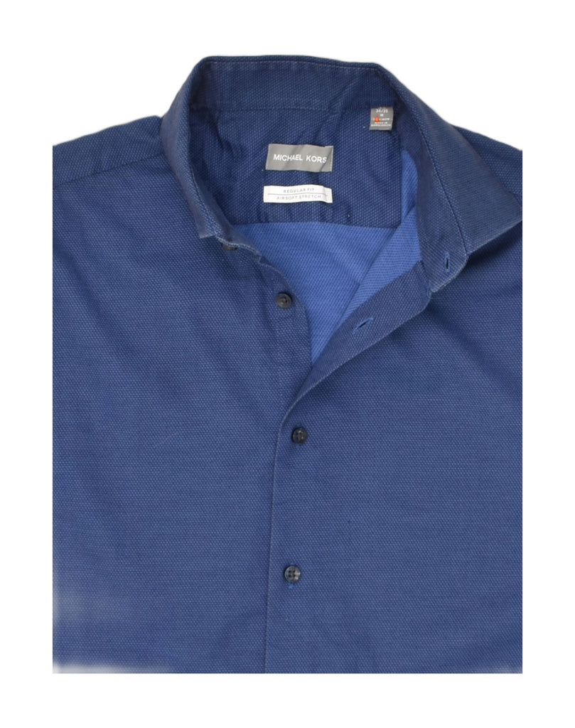 MICHAEL KORS Mens Regular Fit Shirt Size 15 1/2 Medium Blue Cotton | Vintage Michael Kors | Thrift | Second-Hand Michael Kors | Used Clothing | Messina Hembry 