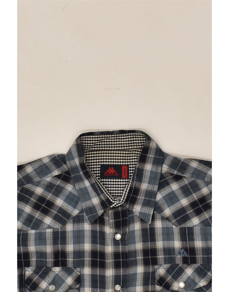 KAPPA Mens Shirt Medium Grey Check Cotton | Vintage Kappa | Thrift | Second-Hand Kappa | Used Clothing | Messina Hembry 