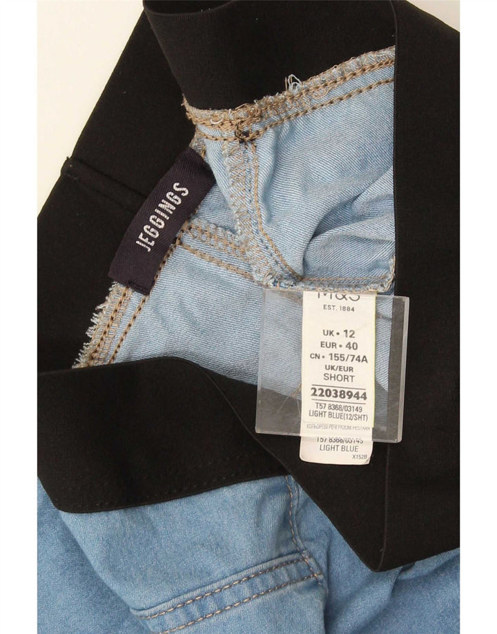 Marks & Spencer Womens Jegging Jeans UK 12 Medium W30 L26 Blue Colourblock