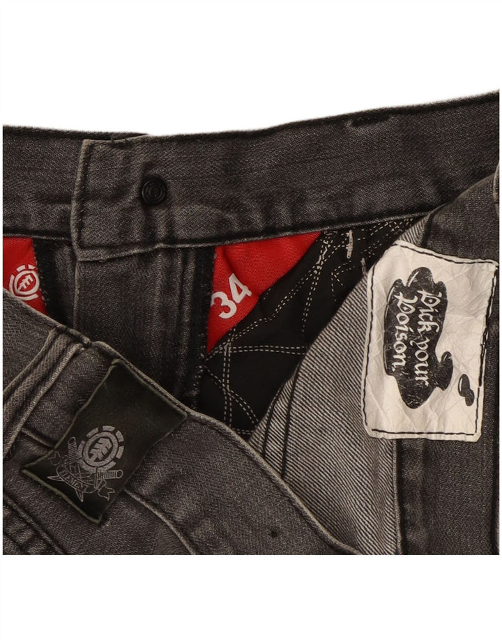 Element Mens Straight Jeans W34 L33 Grey Cotton