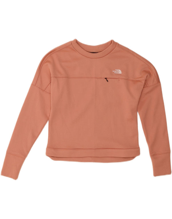 The North Face Womens Crop Sweatshirt Jumper UK 6 XS Orange Polyester