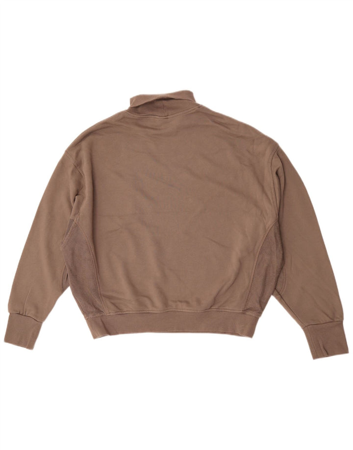 Reebok Womens Oversized Roll Neck Sweatshirt Jumper UK 16/18 Large Brown