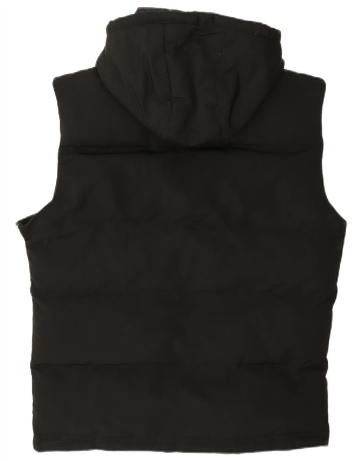 Superdry Mens Hooded Padded Gilet UK 40 Large Black Polyester