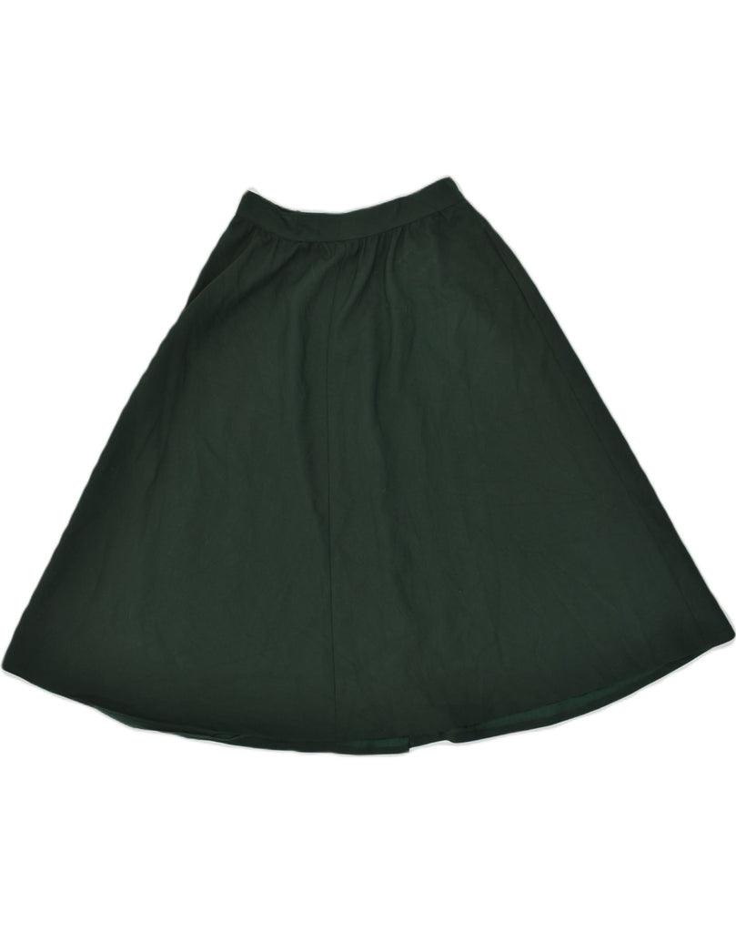 VINTAGE Womens A-Line Skirt W24 XS Green Polyester | Vintage Vintage | Thrift | Second-Hand Vintage | Used Clothing | Messina Hembry 