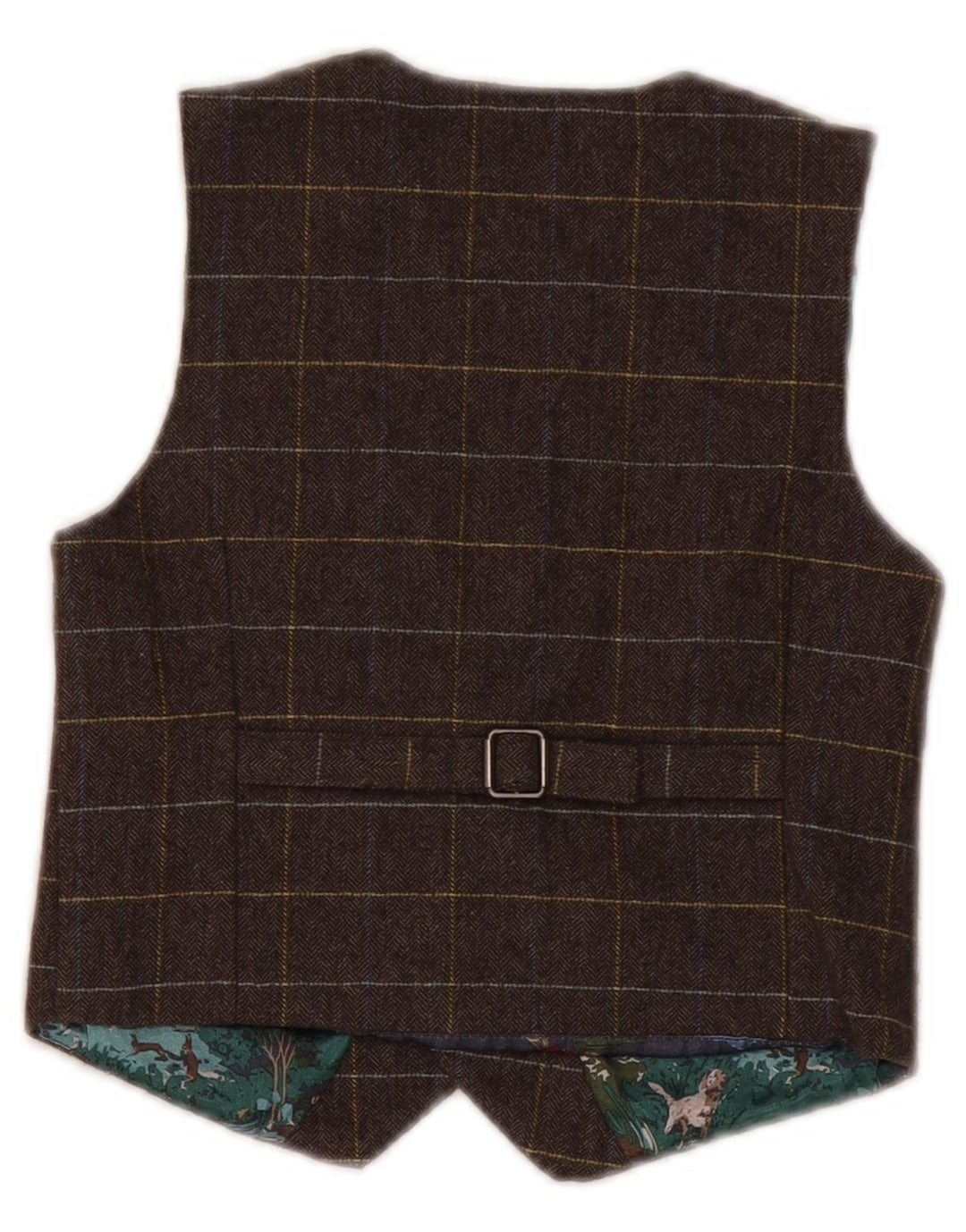 Monsoon Boys Waistcoat 5-6 Years Brown Check Wool
