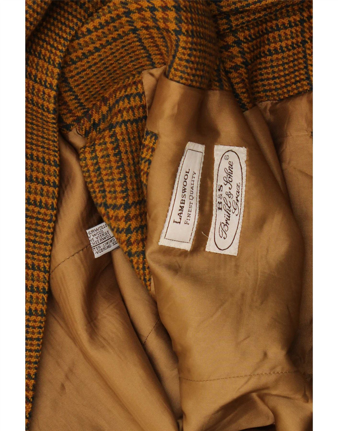 Vintage Mens 2 Button Blazer Jacket UK 40 Large Brown Houndstooth Lambswool