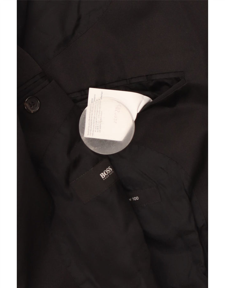 Hugo Boss Mens 1 Button Blazer Jacket UK 50 Large Black Virgin Wool