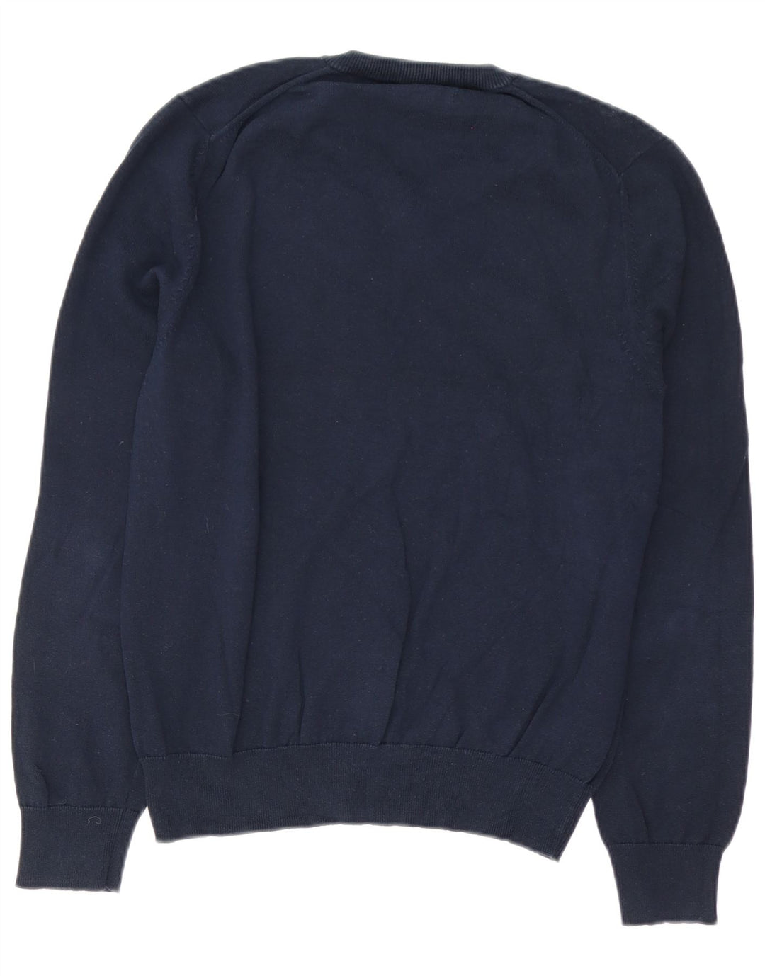Marks & Spencer Mens V-Neck Jumper Sweater Medium Navy Blue Cotton