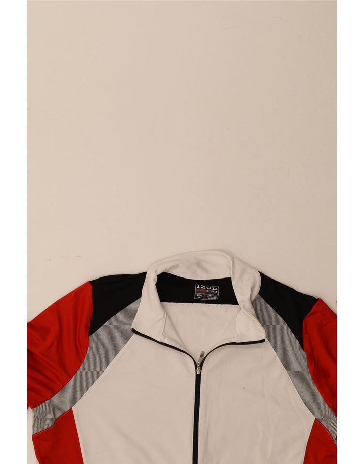 IZOD Womens Tracksuit Top Jacket UK 18 XL Red Colourblock Polyester Vintage Izod and Second-Hand Izod from Messina Hembry 