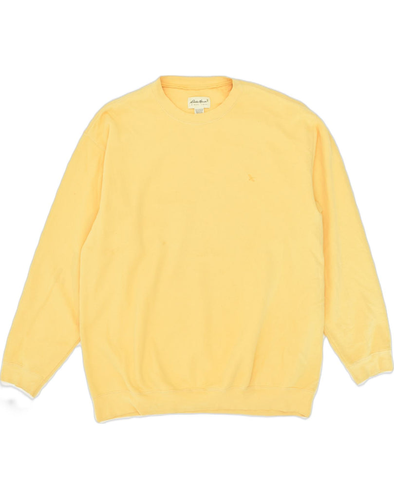 EDDIE BAUER Mens Tall Sweatshirt Jumper XL Yellow Cotton | Vintage Eddie Bauer | Thrift | Second-Hand Eddie Bauer | Used Clothing | Messina Hembry 