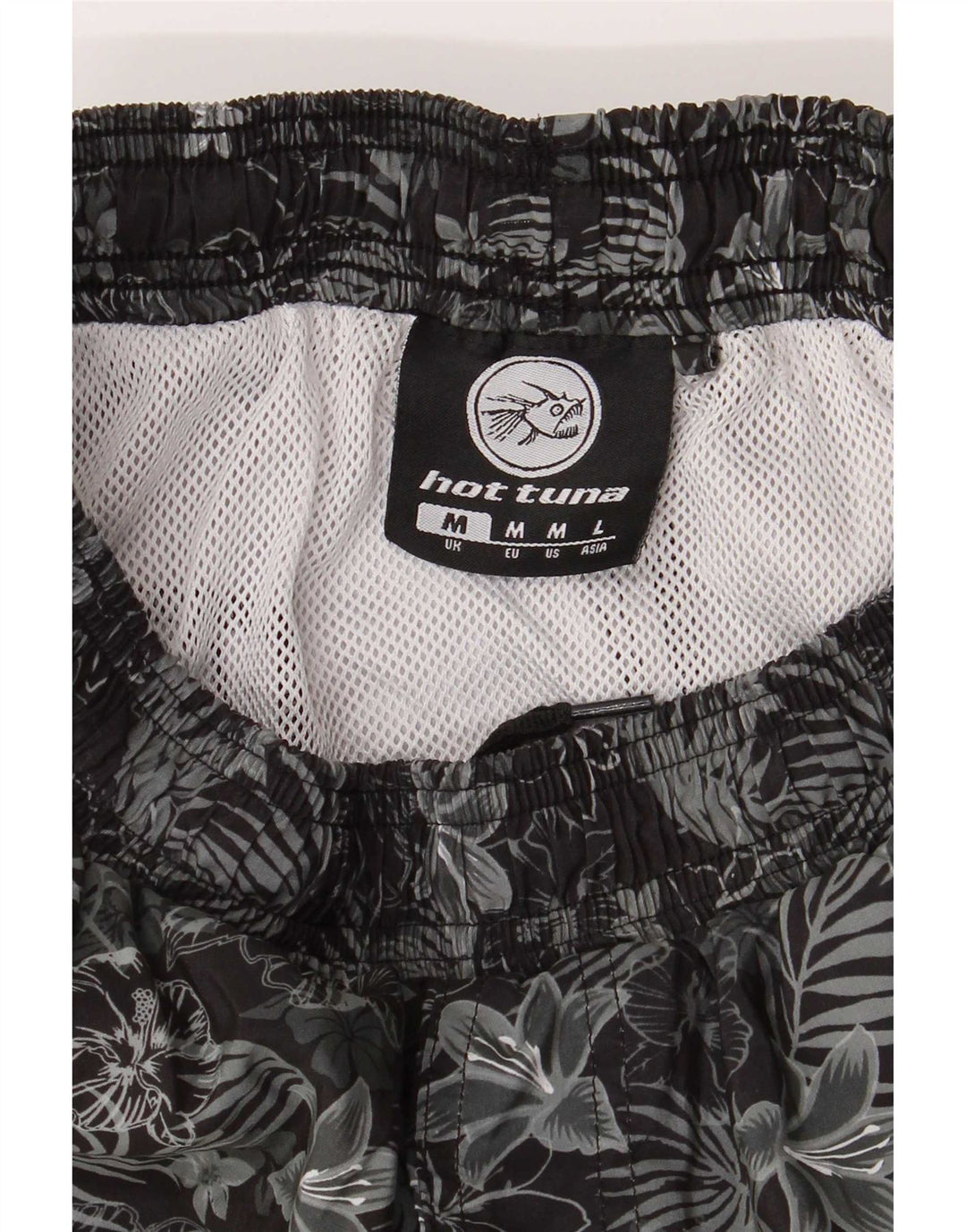 Hot Tuna Mens Swimming Shorts Medium Black Floral Polyester