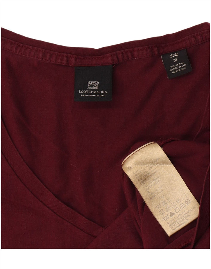 Scotch & Soda Mens T-Shirt Top Medium Maroon Cotton