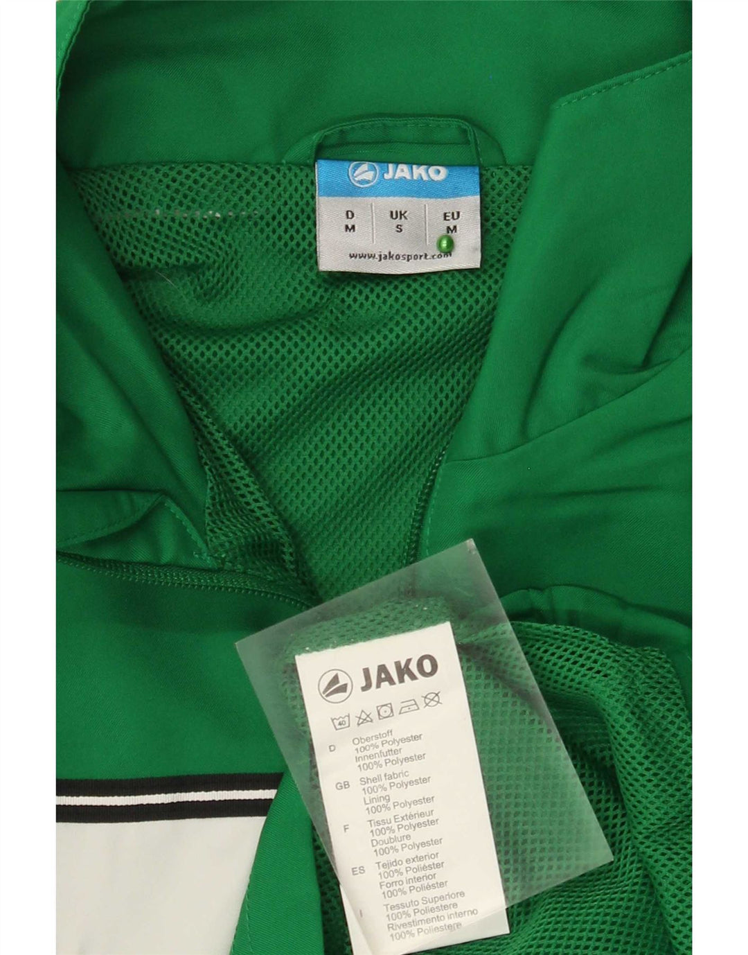 Jako Mens Tracksuit Top Jacket Small Green Colourblock Polyester
