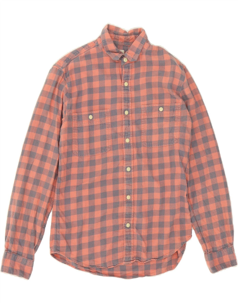 J. CREW Mens Slim Fit Flannel Shirt Medium Pink Check Cotton Vintage J. Crew and Second-Hand J. Crew from Messina Hembry 