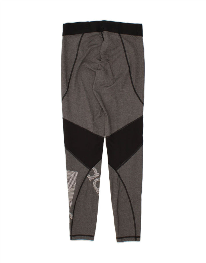 ADIDAS Womens Graphic Leggings UK 12/14 Medium  Grey Colourblock Polyester Vintage Adidas and Second-Hand Adidas from Messina Hembry 
