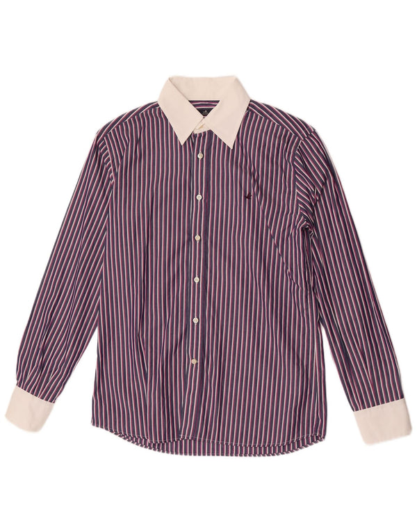 Brooksfield Boys Shirt 15-16 Years Navy Blue Pinstripe Cotton