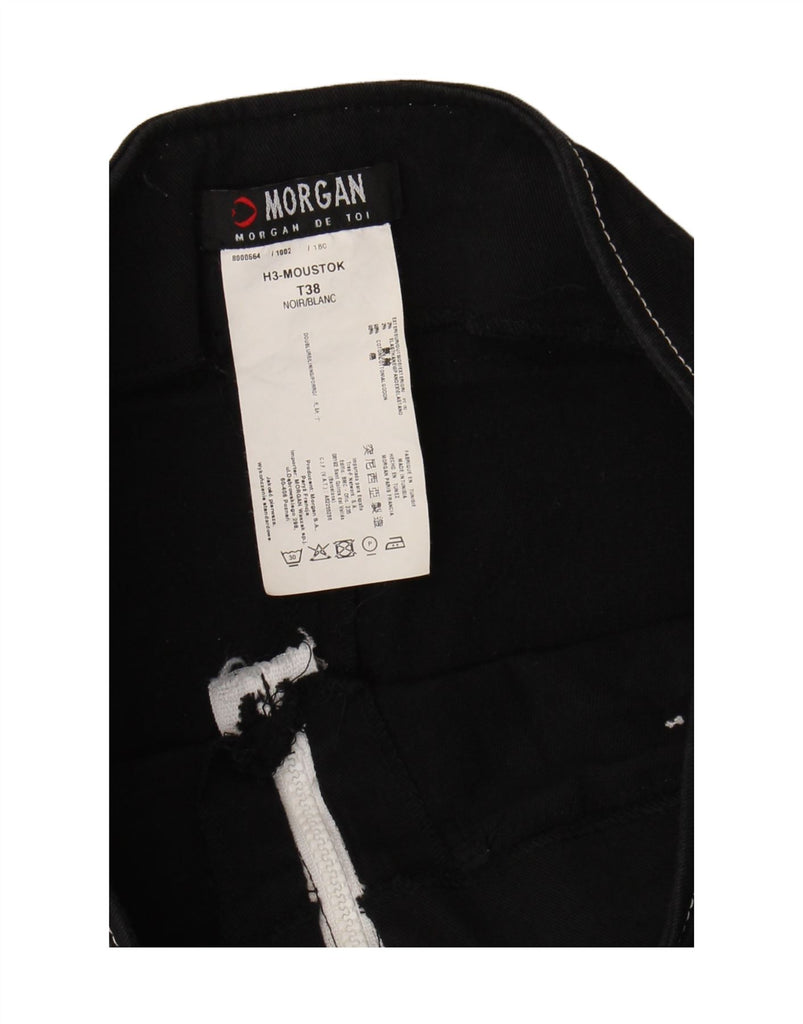 MORGAN Womens Straight Casual Trousers EU 38 Medium W28 L30 Black Cotton Vintage Morgan and Second-Hand Morgan from Messina Hembry 