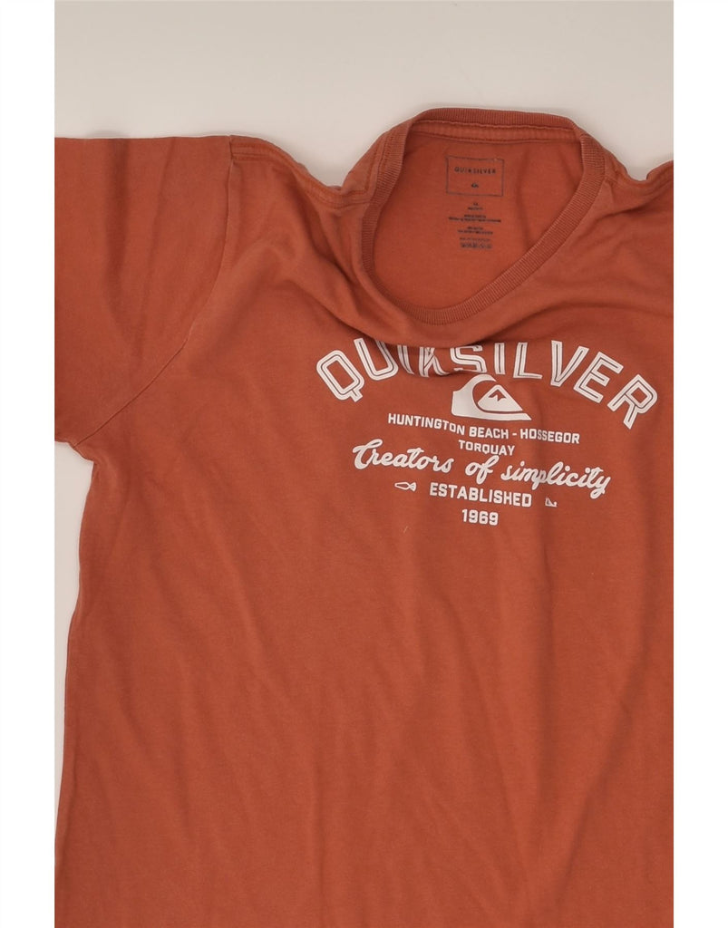 QUIKSILVER Boys Graphic T-Shirt Top 13-14 Years Brown Cotton | Vintage Quiksilver | Thrift | Second-Hand Quiksilver | Used Clothing | Messina Hembry 