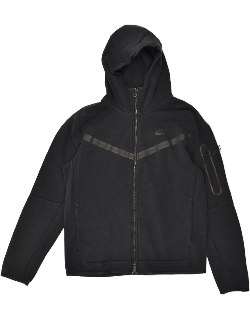 NIKE Mens Zip Hoodie Sweater Medium Black Polyester | Vintage Nike | Thrift | Second-Hand Nike | Used Clothing | Messina Hembry 