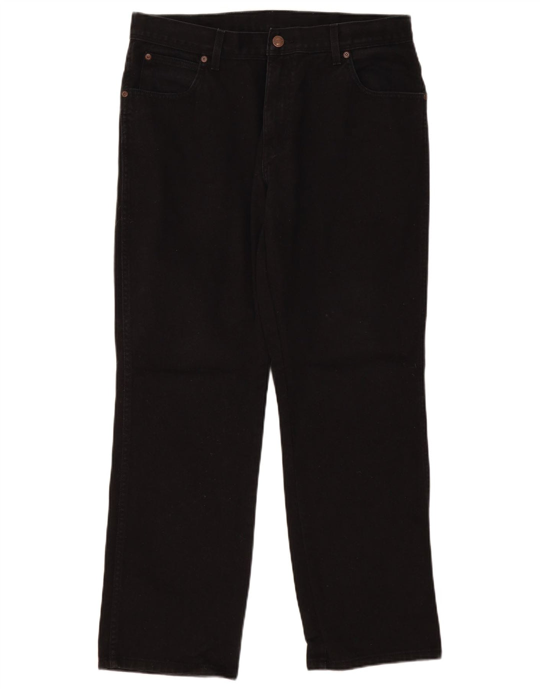 Wrangler Mens Regular Fit Straight Jeans W36 L30 Black Cotton