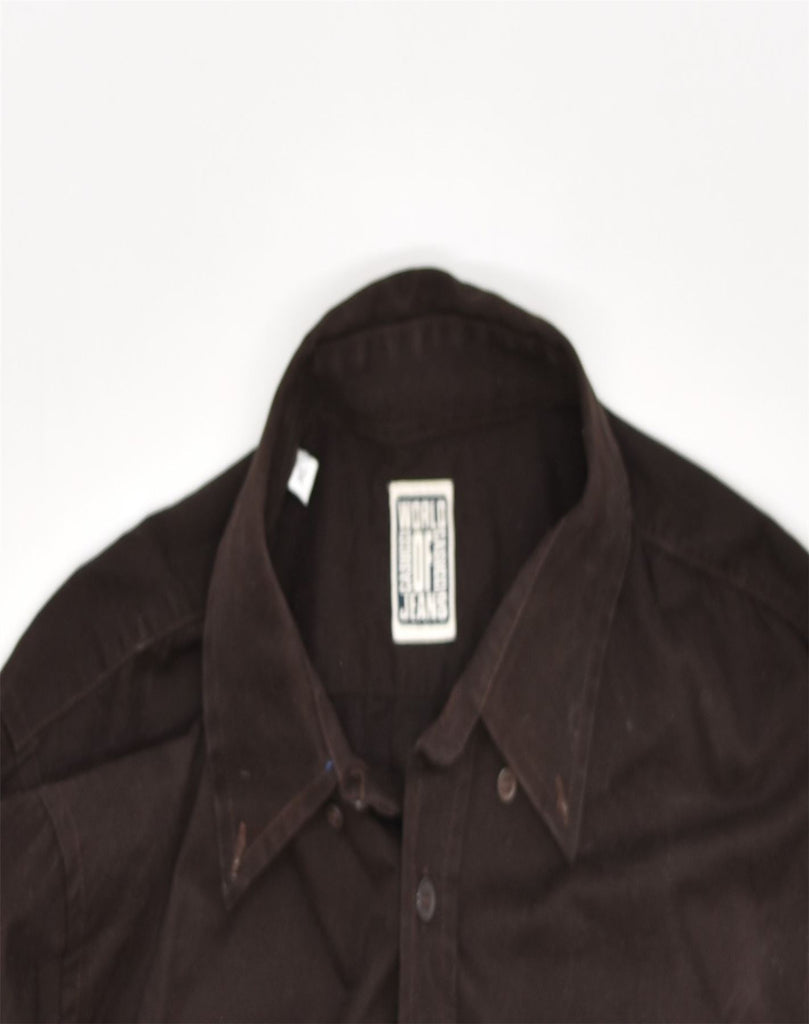 CASSUCI Mens Shirt XL Brown Cotton | Vintage | Thrift | Second-Hand | Used Clothing | Messina Hembry 