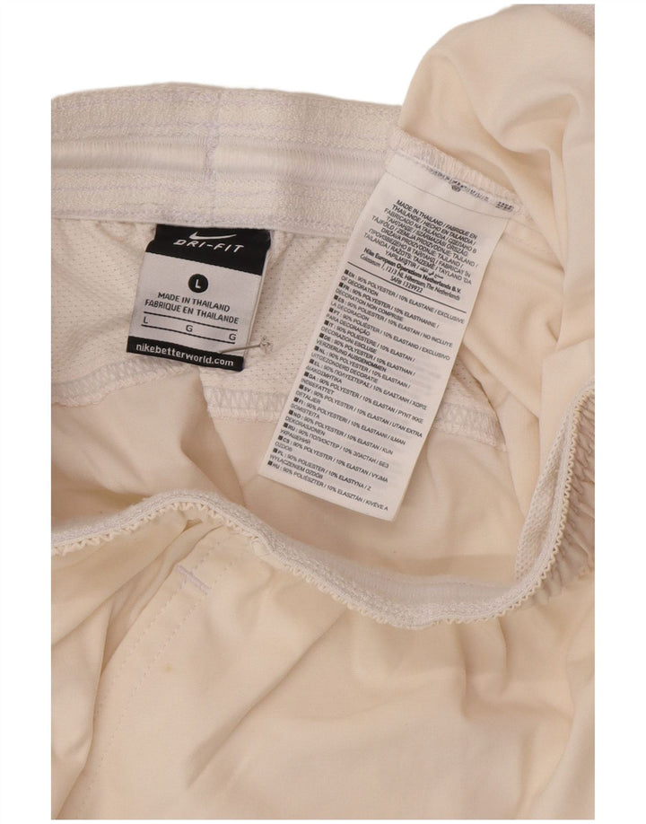 Nike Mens Dri Fit Sport Shorts Large Off White Polyester