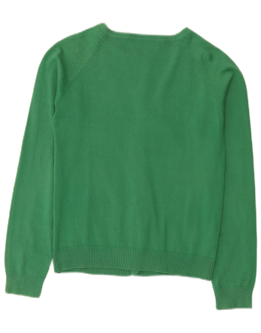 Zara Womens Cardigan Sweater UK 12 Medium Green Cotton