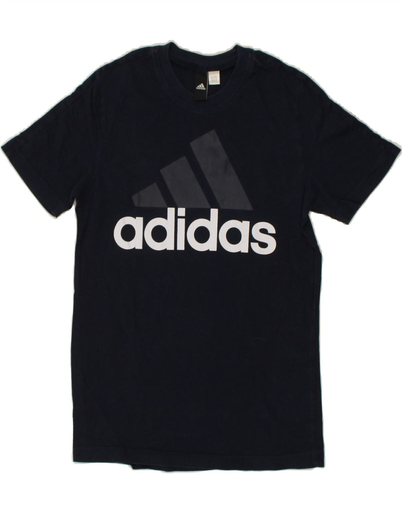 ADIDAS Mens Graphic T-Shirt Top Small Navy Blue Cotton | Vintage Adidas | Thrift | Second-Hand Adidas | Used Clothing | Messina Hembry 