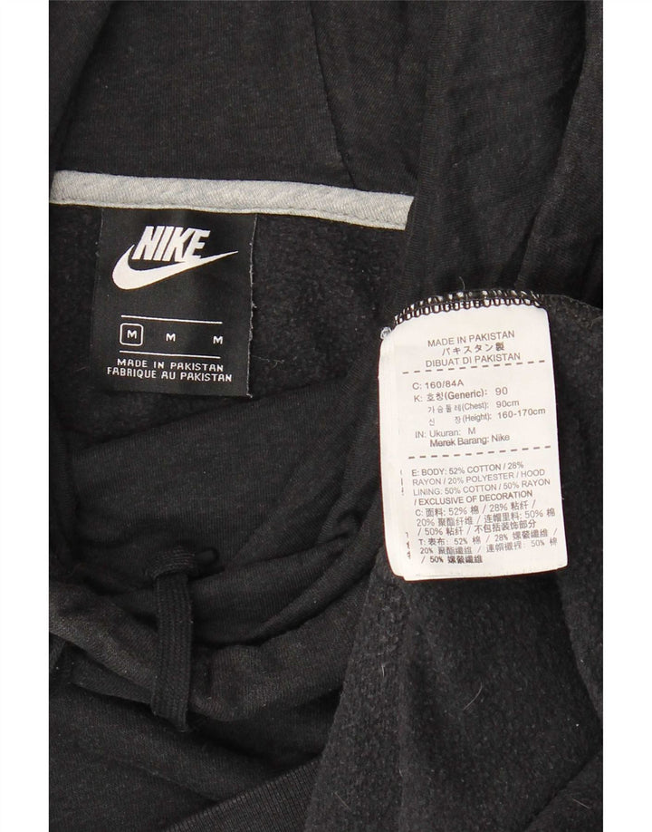 Nike Womens Hoodie Jumper UK 14 Medium Black Cotton