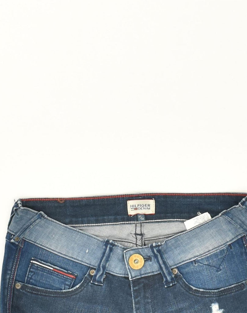 TOMMY HILFIGER Womens Slim Jeans W27 L26  Blue Patchwork Cotton | Vintage Tommy Hilfiger | Thrift | Second-Hand Tommy Hilfiger | Used Clothing | Messina Hembry 