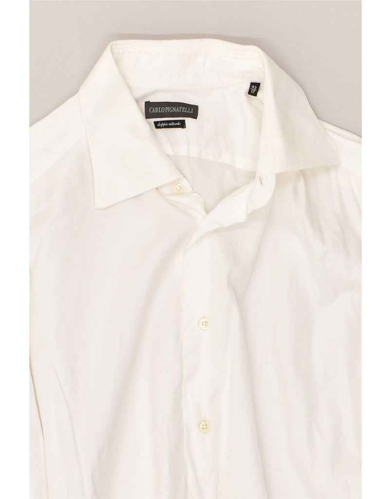 CARLO PIGNATELLI Mens Shirt Size 43 17 XL White Cotton | Vintage Carlo Pignatelli | Thrift | Second-Hand Carlo Pignatelli | Used Clothing | Messina Hembry 