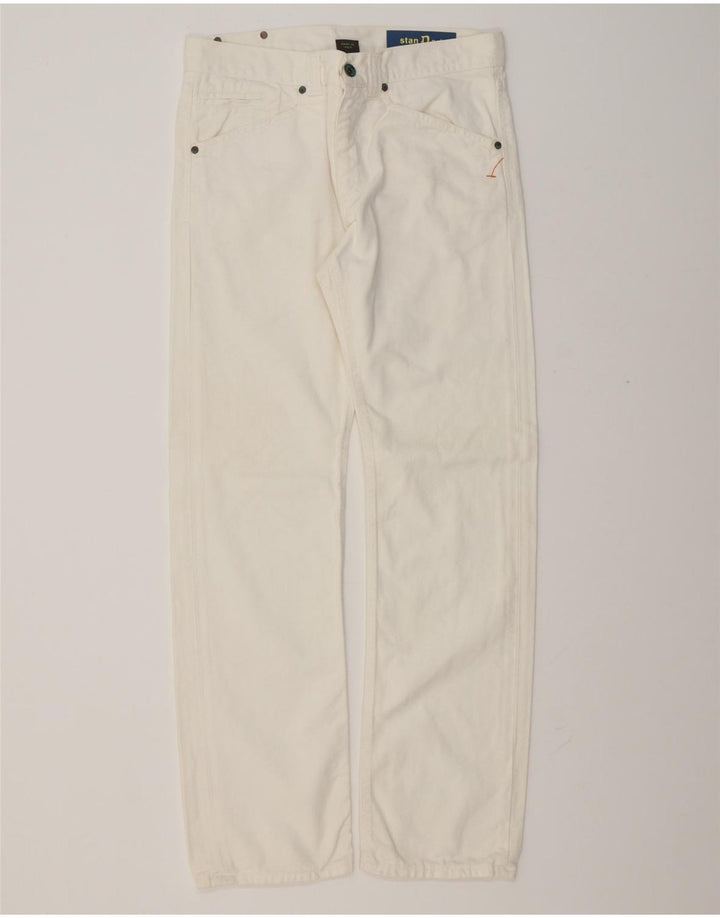 Dondup Mens Stan Dart Straight Jeans W33 L32 White Cotton