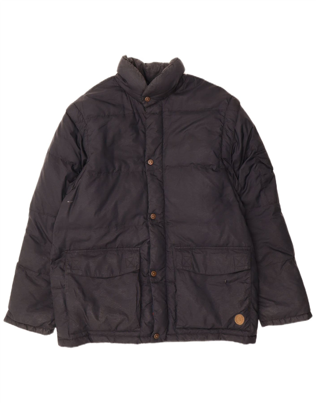Trussardi Mens Loose Fit Padded Jacket IT 44 XS Black Polyester