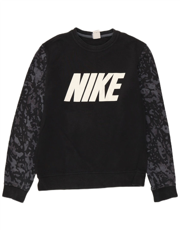 Nike Mens Graphic Sweatshirt Jumper Medium Black Camouflage Cotton