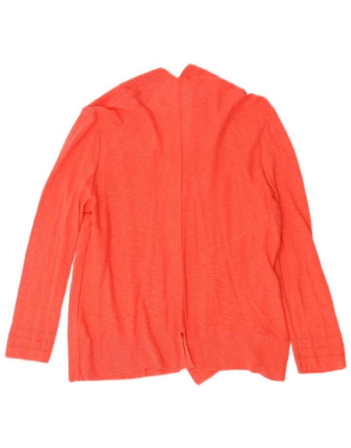 White Stuff Womens 3/4 Sleeve Open Cardigan Sweater UK 14 Large Orange