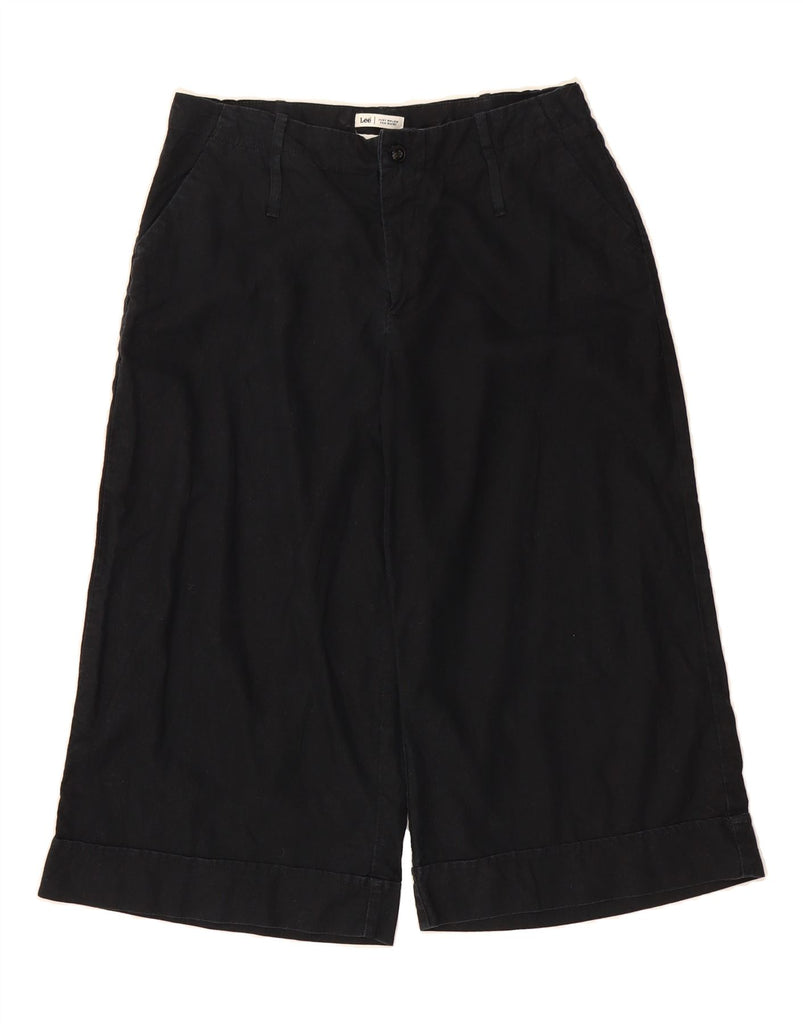 LEE Womens Loose Fit Capri Trousers US 10 Large W32 L20 Black Linen Vintage Lee and Second-Hand Lee from Messina Hembry 