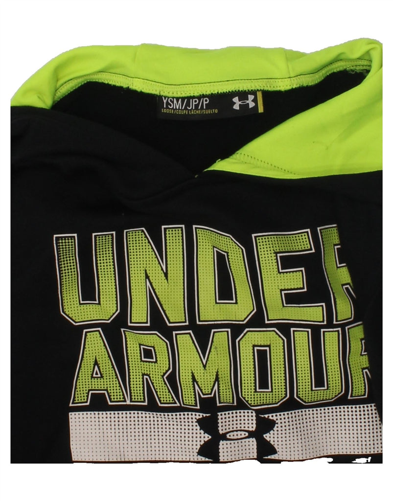 UNDER ARMOUR Boys Graphic Hoodie Jumper 8-9 Years Small Black | Vintage Under Armour | Thrift | Second-Hand Under Armour | Used Clothing | Messina Hembry 