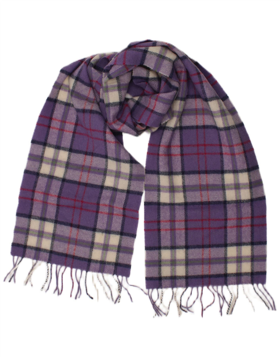 Johnstons Womens Rectangle Scarf One Size Purple Plaid Lambswool