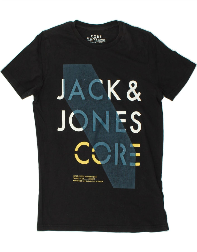 JACK & JONES Mens Graphic T-Shirt Top Small Black Cotton | Vintage Jack & Jones | Thrift | Second-Hand Jack & Jones | Used Clothing | Messina Hembry 