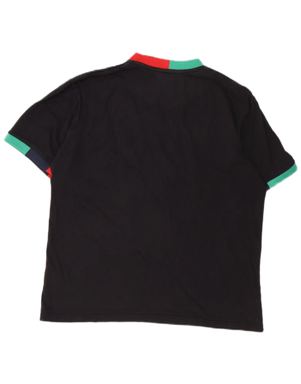 KARL KANI Mens Graphic T-Shirt Top Medium Black Colourblock Cotton