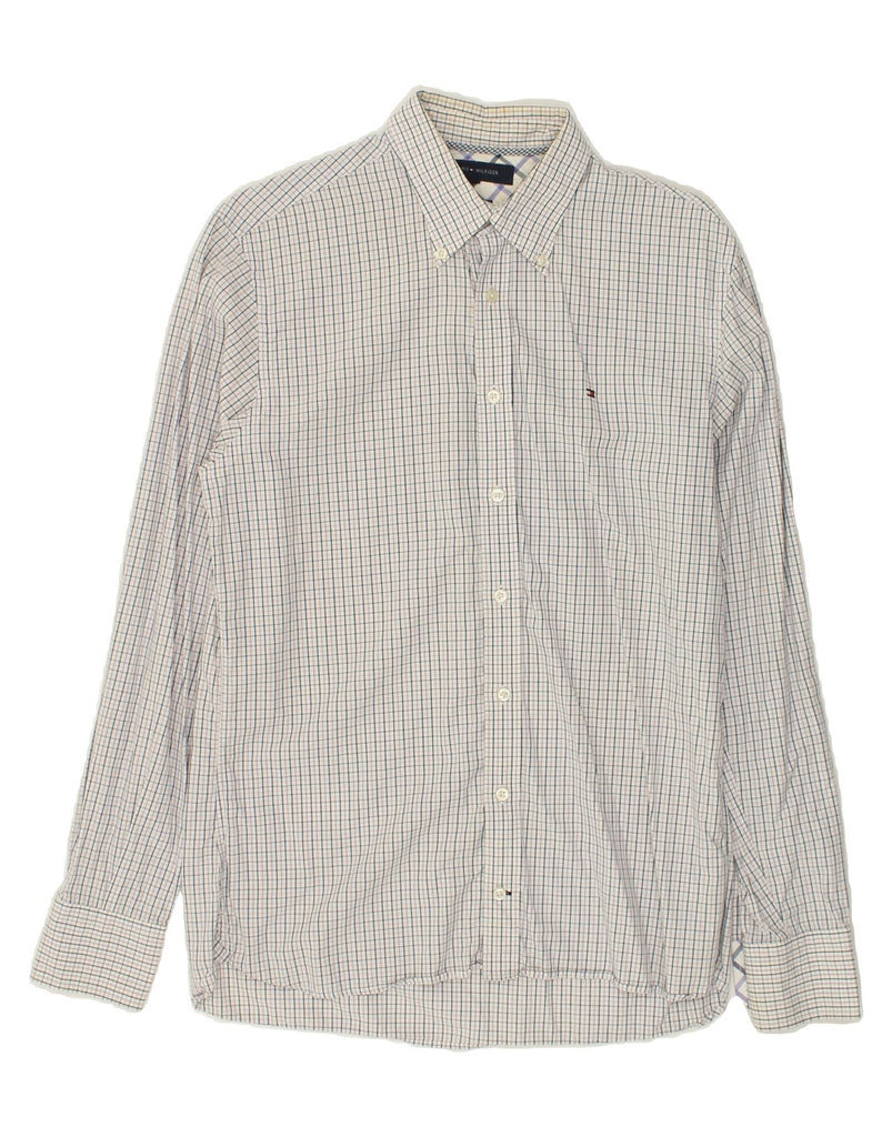 TOMMY HILFIGER Mens Shirt Small White Check Cotton | Vintage Tommy Hilfiger | Thrift | Second-Hand Tommy Hilfiger | Used Clothing | Messina Hembry 