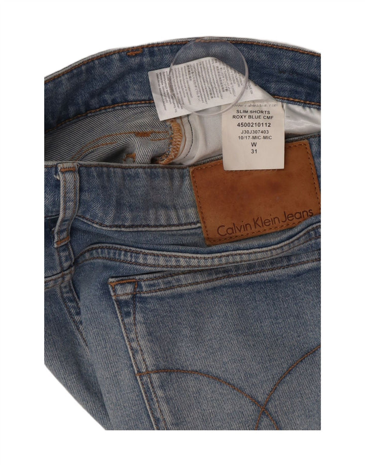 Calvin Klein Womens Slim Denim Shorts W31 Medium  Blue Cotton