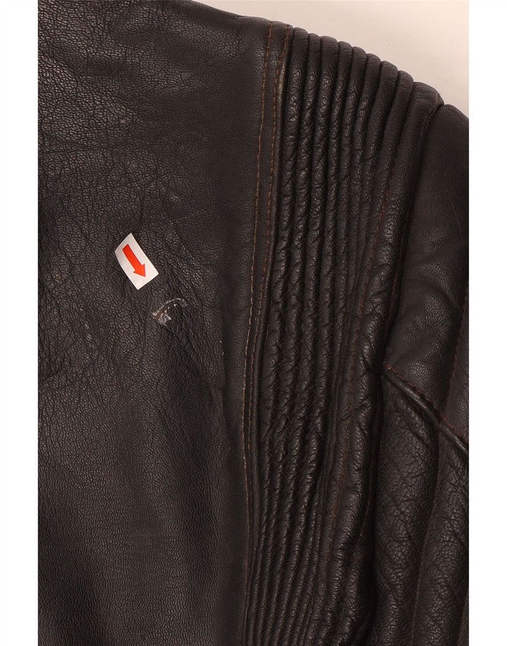 Modeka Mens Leather Biker Jacket UK 38 Medium Black Leather