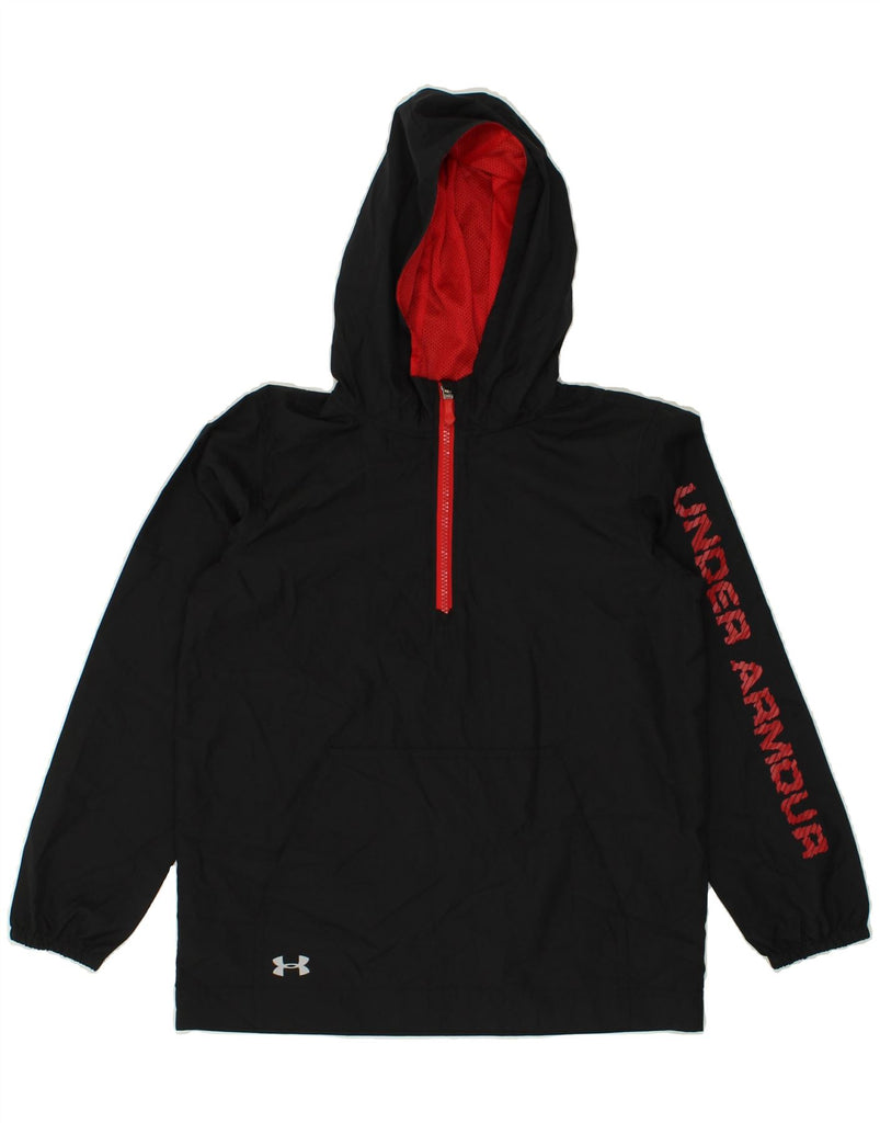 UNDER ARMOUR Boys Graphic Hoodie Jumper 10-11 Years Medium Black Polyester | Vintage Under Armour | Thrift | Second-Hand Under Armour | Used Clothing | Messina Hembry 
