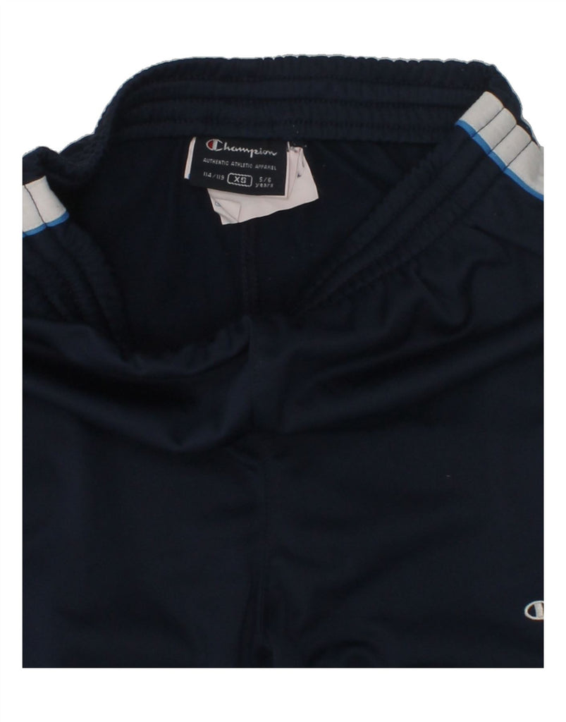 CHAMPION Boys Tracksuit Trousers 5-6 Years XS Navy Blue Polyester | Vintage Champion | Thrift | Second-Hand Champion | Used Clothing | Messina Hembry 