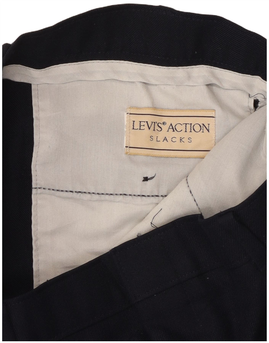 LEVI'S Mens Action Slacks Straight Casual Trousers W38 L30 Navy Blue