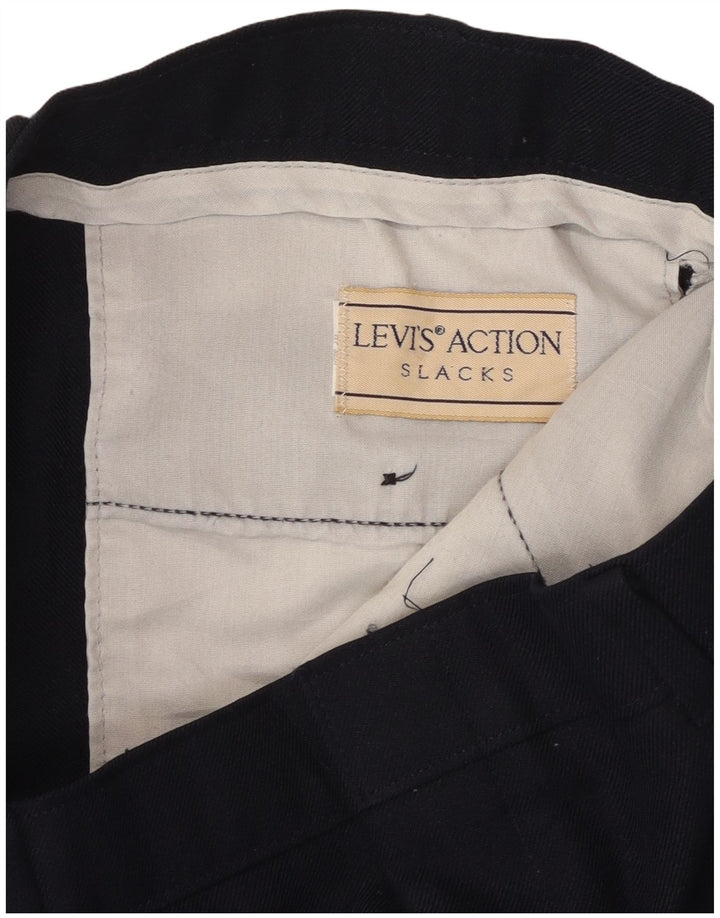 LEVI'S Mens Action Slacks Straight Casual Trousers W38 L30 Navy Blue