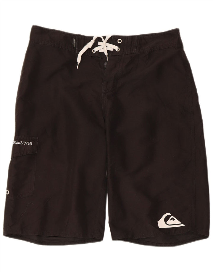 Quiksilver Mens Graphic Swimming Shorts Small Black Polyester